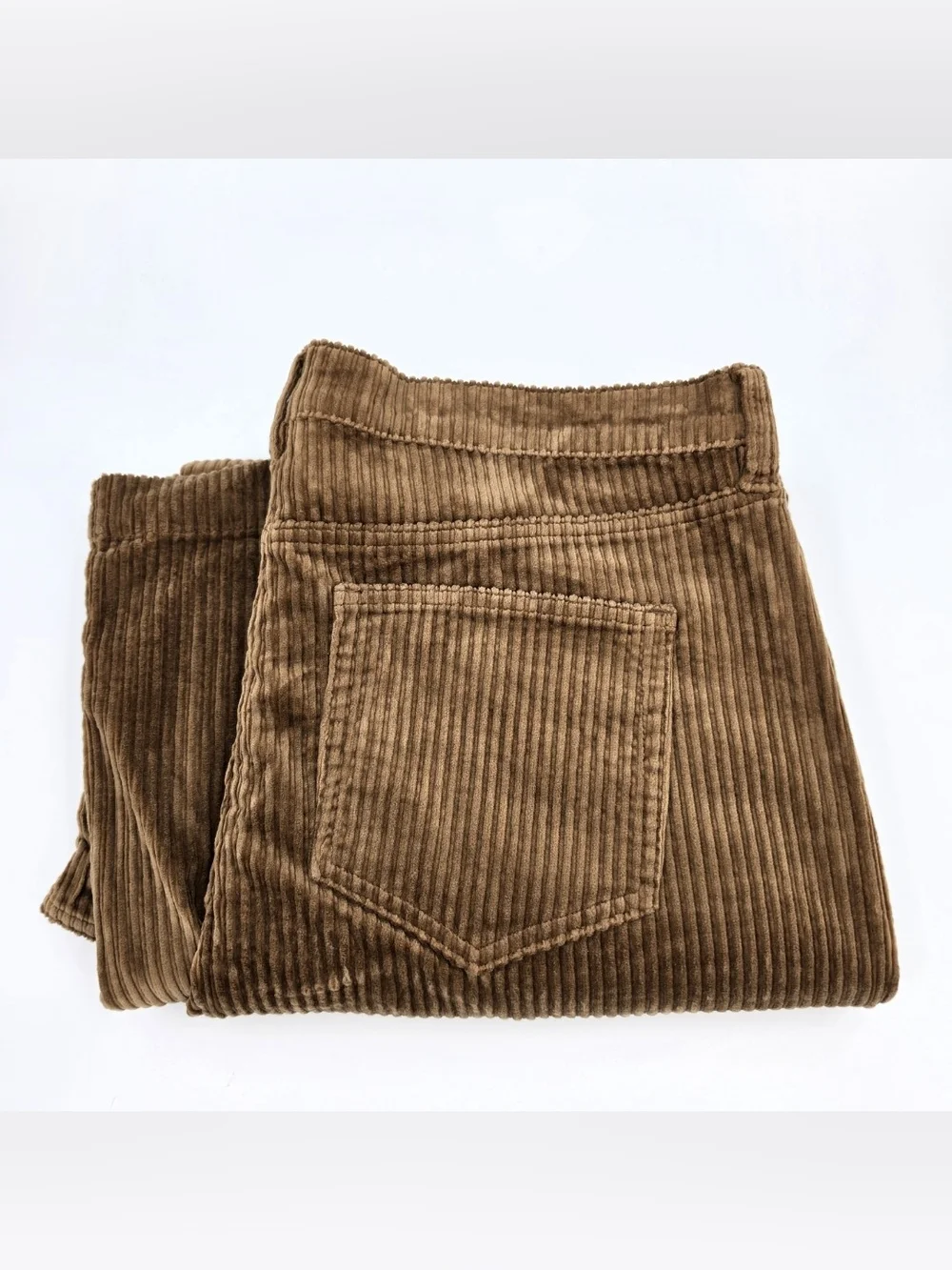 Lands End High Rise Wide Leg Corduroy Pants Womens Size 18 Camel Tan Pockets